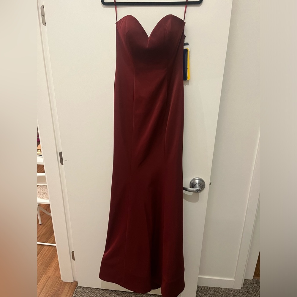 Burgundy wedding guest dress
